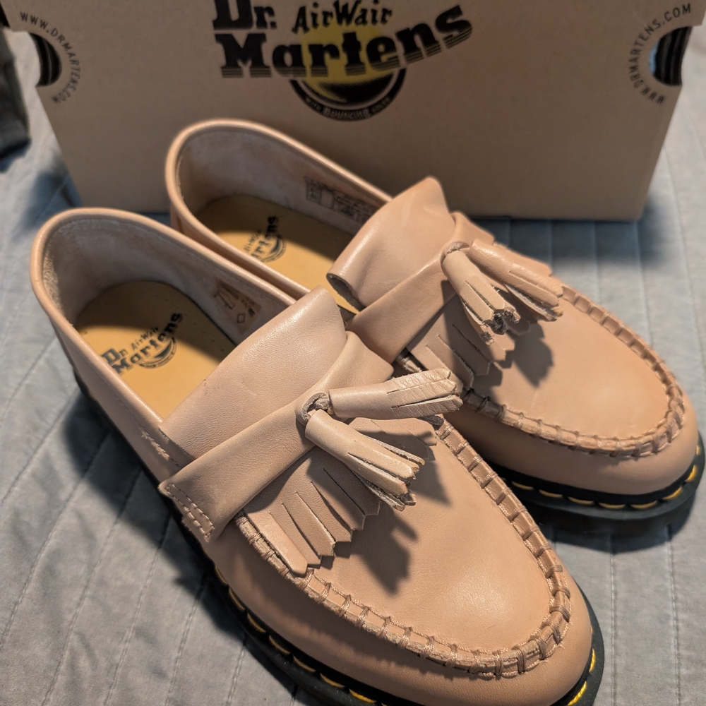 Dr. Martens Beige Tassel Loafers
